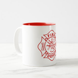 Caneca De Café Em Dois Tons Bombeiros / Bombeiros Cruz de Malta