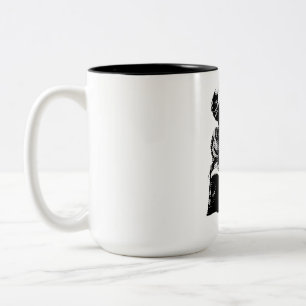Caneca De Café Em Dois Tons Boné Bla de Caminhoneiro com Remendo Gráfico de He