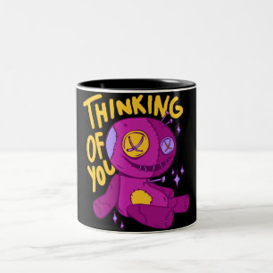 Caneca De Café Em Dois Tons Boneca Vodu - PENSANDO EM VOCÊ