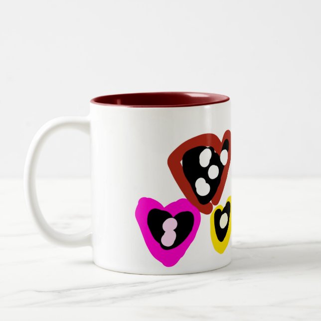 Caneca De Café Em Dois Tons Bonecas doces do dia dos namorados (Esquerda)