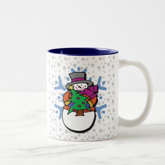 Caneca De Café Em Dois Tons Boneco de neve (Direita)