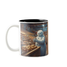 boneco de neve caprichoso bebe cacau em uma mercea