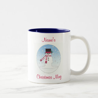 Caneca De Café Em Dois Tons boneco de neve personalizado