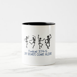 Caneca De Café Em Dois Tons Bones Secos Vêm Vivos, Funny Christian Halloween