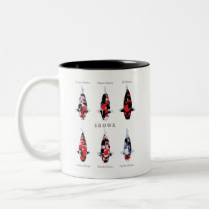 Caneca De Café Em Dois Tons Bonita Cama de Peixes Koi - Presente Elegante E Ún