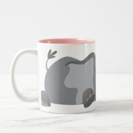 Caneca De Café Em Dois Tons Bonita Caricatura Elefante Sneaky