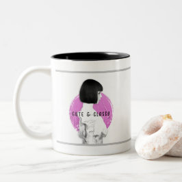 Caneca De Café Em Dois Tons Bonita e Clássica Rosa e Preta