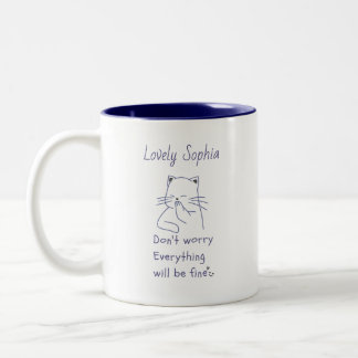 Caneca De Café Em Dois Tons Bonita Gato De Café De Dois Tons