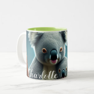 Caneca De Café Em Dois Tons Bonita Koala Mãe e Bebê Recém-Nascidos Gift Mug