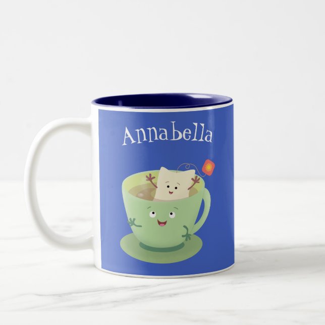 Caneca De Café Em Dois Tons Bonita taça de cartoon humorista (Esquerda)