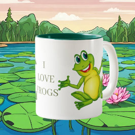 Caneca De Café Em Dois Tons Bonito, adoro animal sapo