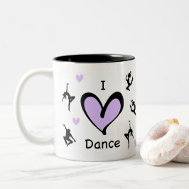 Caneca De Café Em Dois Tons Bonito Adoro Dance Mug