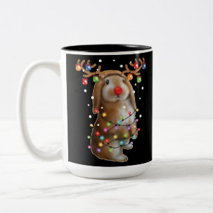 Caneca De Café Em Dois Tons Bonito Coelho Engraçado Presentes de Natal Engraça