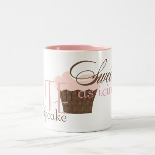 Caneca De Café Em Dois Tons Bonito como um cupcake! Rosa & Brown