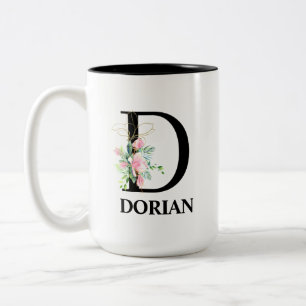 Caneca De Café Em Dois Tons Bonito D Monograma Inicial