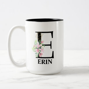 Caneca De Café Em Dois Tons Bonito E Monograma Inicial