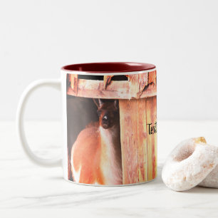 Caneca De Café Em Dois Tons Bonito Llama Fazenda Animal Personalizado