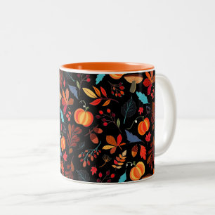 Caneca De Café Em Dois Tons Bonito Padrão de outono - Escolher/Adicionar Cor