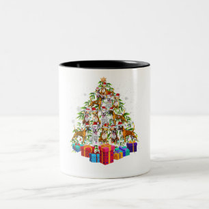 Caneca De Café Em Dois Tons Bonito presente da família de cães boxas da árvore