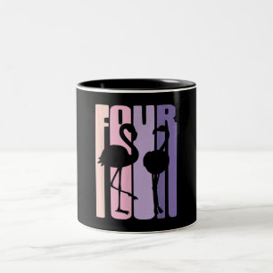 Caneca De Café Em Dois Tons Bonito Presente de Quarto Aniversário I Flamingo 