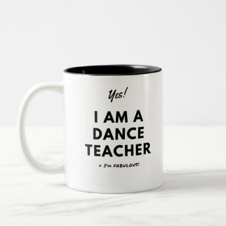 Caneca De Café Em Dois Tons Bonito preto e branco do professor engraçado da