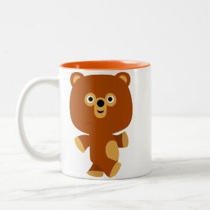 Caneca De Café Em Dois Tons Bonito Urso de Cartoons Assertivo