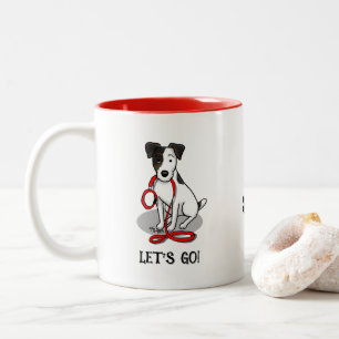 Caneca De Café Em Dois Tons Bonito Vamos Lá! Jack Russell Terrier (tri-colorid