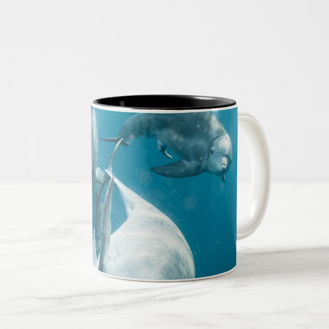 Caneca De Café Em Dois Tons Bonitos golfinhos (Frente Esquerda)