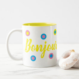 Caneca De Café Em Dois Tons Bonjour