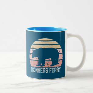 Caneca De Café Em Dois Tons Bonners Ferry Idaho Retro Bear