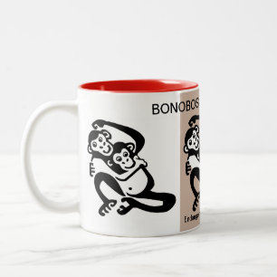Caneca De Café Em Dois Tons BONOBOS - Macaco Cheeky - África selvagem