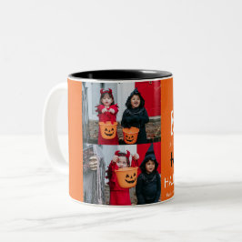 Caneca De Café Em Dois Tons Boo bompkin jack-o-lantern feliz Halloween 2 Foto