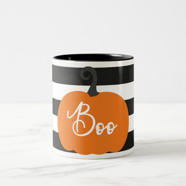 Caneca De Café Em Dois Tons "Boo" Pumpkin Halloween (Centro)