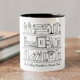 Caneca De Café Em Dois Tons Book Club Personalized Gift