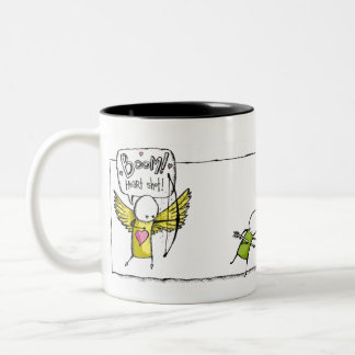 Caneca De Café Em Dois Tons BOOM! Um tiro no coração.