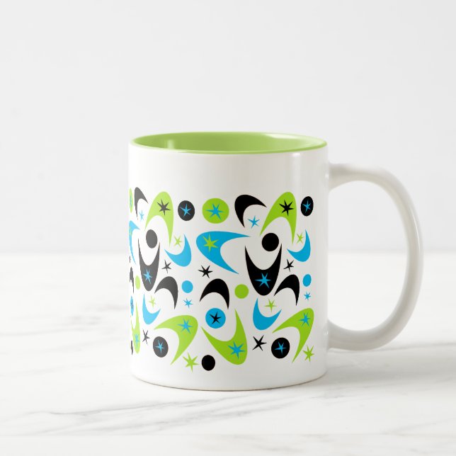 Caneca De Café Em Dois Tons Boomerangs Retro (Direita)
