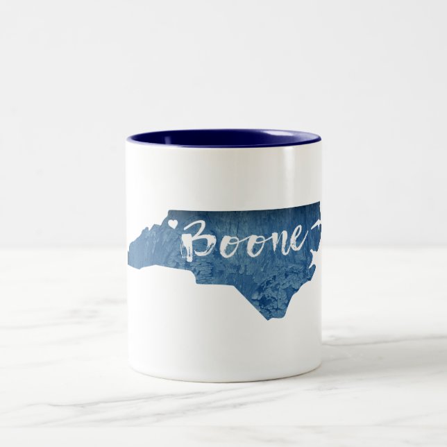 Caneca De Café Em Dois Tons Boone North Carolina Wood Grain (Centro)