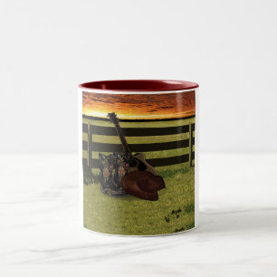 Caneca De Café Em Dois Tons Boots do Cowboy