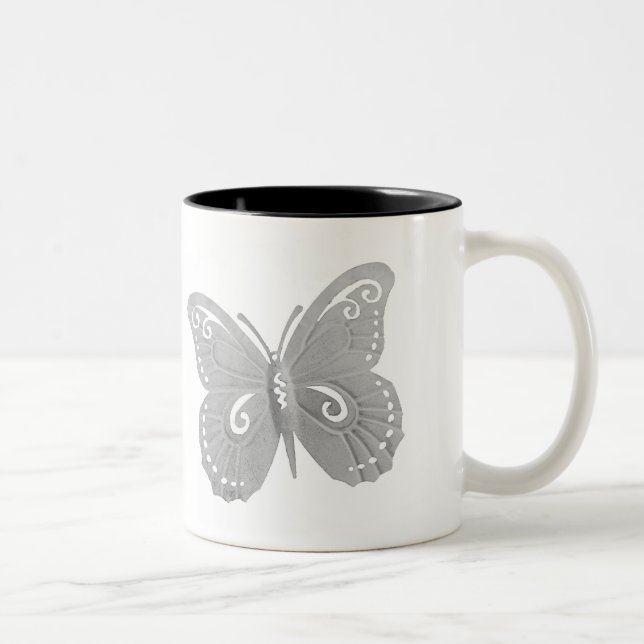 Caneca De Café Em Dois Tons Borboleta (Direita)