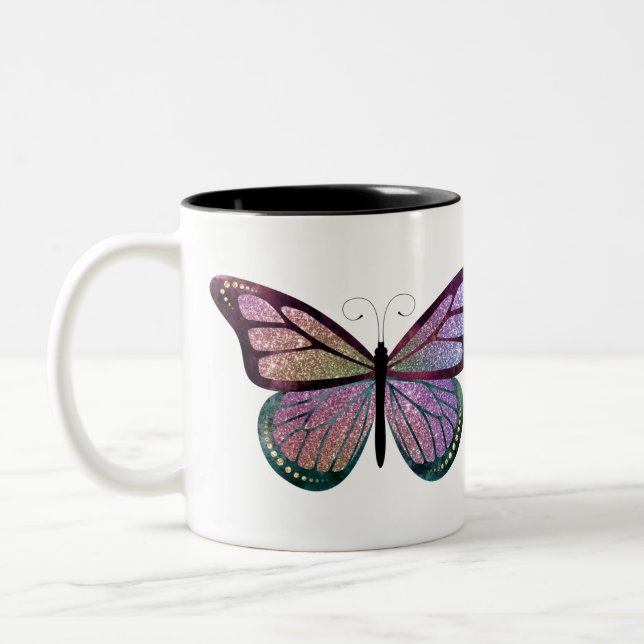 Caneca De Café Em Dois Tons Borboleta (Esquerda)