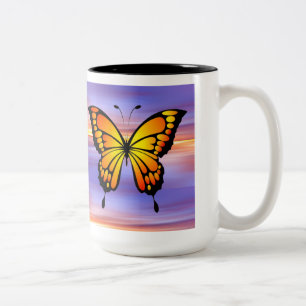 Caneca De Café Em Dois Tons Borboleta 