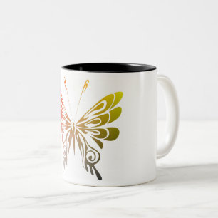 Caneca De Café Em Dois Tons Borboleta