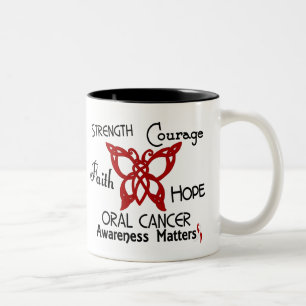 Caneca De Café Em Dois Tons Borboleta celta 3 do cancer oral