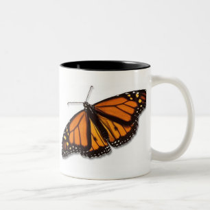 Caneca De Café Em Dois Tons Borboleta de monarca Drinkware