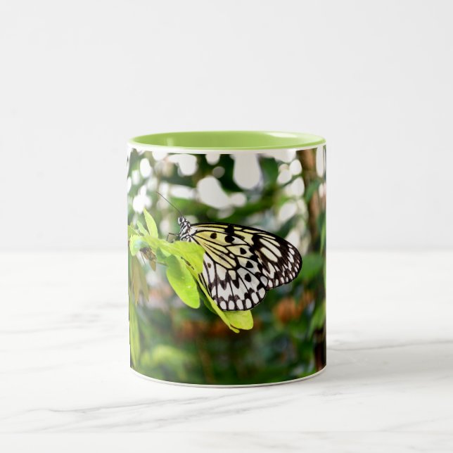 Caneca De Café Em Dois Tons Borboleta de papagaio (Centro)
