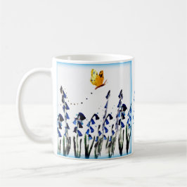 Caneca De Café Em Dois Tons Borboleta dos Bluebells floral