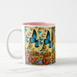 Caneca De Café Em Dois Tons Borboleta Elegante Chá & Coffee Mug