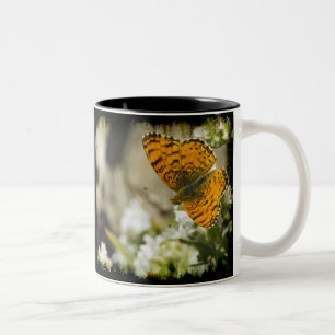 Caneca De Café Em Dois Tons Borboleta Laranja