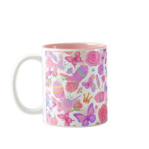 Borboleta Rosa Divertida, Cupcake, Padrão de doces