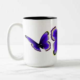 Caneca De Café Em Dois Tons Borboleta Roxa